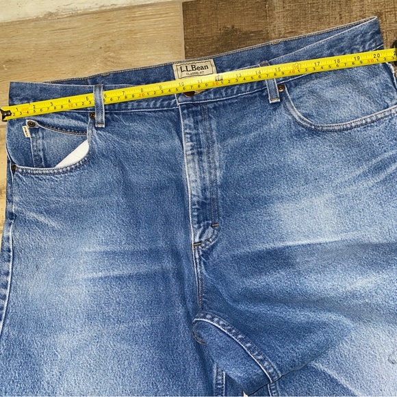 LL Bean Jeans Mens 42x34 Big Blue Denim Classic Fit Medium Wash Cotton Gorpcore - Picture 10 of 14